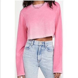 Cotton Citizen Pink Tokyo Crop Long Sleeve Tee